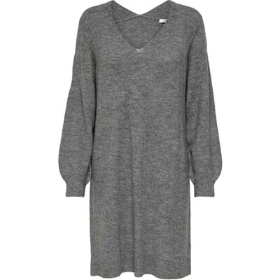 JDY Damen Langarm Strickkleid Regular Fit Midi Pullover Dress V-Ausschnitt Shirt Knielang ELANORA, Farben:Dunkelgrau, Größe:M JDY Damen Langarm Strickkleid Regular Fit Midi Pullover Dress V-Ausschnitt Shirt Knielang ELANORA, Farben:Dunkelgrau, Größe:M