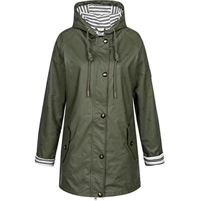 Ankerglut Friesennerz Damen Regenmantel Gefüttert Wasserdicht mit Kapuze, Warme Regenjacke Wetterfest Winddicht, Übergangsjacke Herbst Winter, Oliv, Gr. 44 Ankerglut Friesennerz Damen Regenmantel Gefüttert Wasserdicht mit Kapuze, Warme Regenjacke Wetterfest Winddicht, Übergangsjacke Herbst Winter, Oliv, Gr. 44