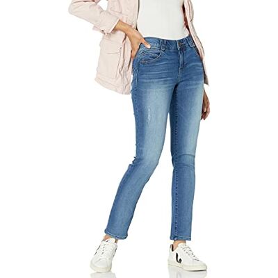 Democracy Damen Petite Ab-lösung Geradem Bein Jeans, Blau, 36 Zierlich Democracy Damen Petite Ab-lösung Geradem Bein Jeans, Blau, 36 Zierlich