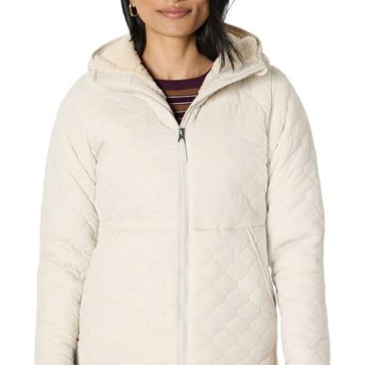 Amazon Damen Leichte, Gesteppte, Wasserabweisende Steppjacke mit Sherpa-Futter Und Durchgehendem Reißverschluss, Stone, L Amazon Damen Leichte, Gesteppte, Wasserabweisende Steppjacke mit Sherpa-Futter Und Durchgehendem Reißverschluss, Stone, L