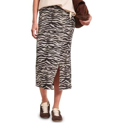 Street One Midi-Rock mit Schlitz und Animal Print Espresso Brown 38 Street One Midi-Rock mit Schlitz und Animal Print Espresso Brown 38