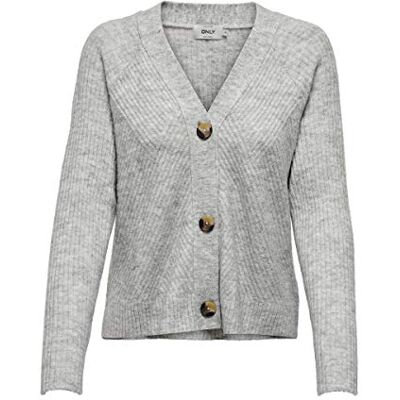 ONLY Damen Onlcarol L/S KNT Noos Cardigan, Light Grey Melange, XS EU ONLY Damen Onlcarol L/S KNT Noos Cardigan, Light Grey Melange, XS EU