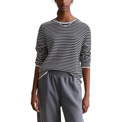Marc O' Polo Marc OߴPolo Denim Damen Pullover mit Rundhalsausschnitt gestreift, Blau (Dark Blue Multi 01), L Marc O' Polo Marc OߴPolo Denim Damen Pullover mit Rundhalsausschnitt gestreift, Blau (Dark Blue Multi 01), L