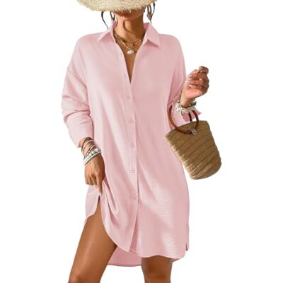 Tanmolo Damen Strandkleid Sommer Strandtunika Cover Up Strandbluse, Strandhemd, Langer Schnitt, Leichtes Material, Strand und Urlaub Tanmolo Damen Strandkleid Sommer Strandtunika Cover Up Strandbluse, Strandhemd, Langer Schnitt, Leichtes Material, Strand und Urlaub