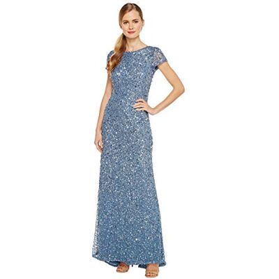 Adrianna Papell Kurzärmeliges Damenkleid mit Pailletten, 40 Adrianna Papell Kurzärmeliges Damenkleid mit Pailletten, 40
