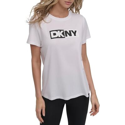 DKNY ,T-Shirt,Two Tone LG C-NK Tee,White,M DKNY ,T-Shirt,Two Tone LG C-NK Tee,White,M