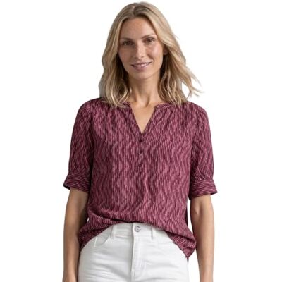 Street One Kurzarm Bluse mit Split Neck und Elastiksaum Blush Berry 44 Street One Kurzarm Bluse mit Split Neck und Elastiksaum Blush Berry 44