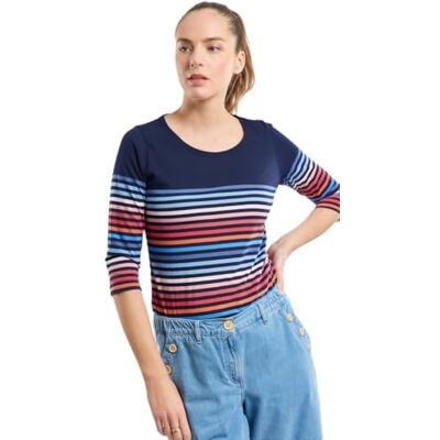 Armor Ringelshirt 10 Couleurs Damen Langarm, aus Baumwolle, Bootsausschnitt Armor Ringelshirt 10 Couleurs Damen Langarm, aus Baumwolle, Bootsausschnitt