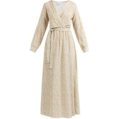 SIDONA Damen Damen Maxikleid mit Allover-Print 10125770-SI01, BEIGE Mehrfarbig, L SIDONA Damen Damen Maxikleid mit Allover-Print 10125770-SI01, BEIGE Mehrfarbig, L