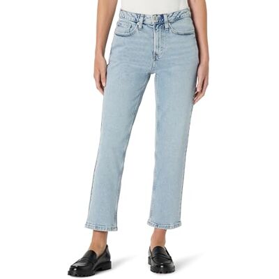 Amazon Damen Hoch Geschnittene Jeans mit Geradem Bein, 76,2cm Beininnenlänge, Helles EIS, 36-38 Kurz Amazon Damen Hoch Geschnittene Jeans mit Geradem Bein, 76,2cm Beininnenlänge, Helles EIS, 36-38 Kurz