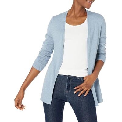 Amazon Damen Leichte Strickjacke ohne Knöpfe (in Übergröße erhältlich), Indigoblau Meliert, XXL Amazon Damen Leichte Strickjacke ohne Knöpfe (in Übergröße erhältlich), Indigoblau Meliert, XXL