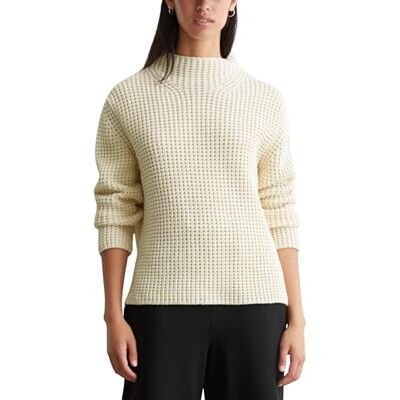 Marc O' Polo Denim Damen Strickpullover mit Mock-Neck-Kragen Relaxed Fit, Beige (Chalky Sand), XXS Marc O' Polo Denim Damen Strickpullover mit Mock-Neck-Kragen Relaxed Fit, Beige (Chalky Sand), XXS