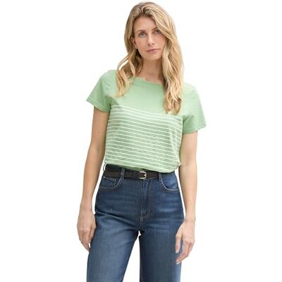 TOM TAILOR Damen 1046970 T-Shirt, 37116-True Green, XXS TOM TAILOR Damen 1046970 T-Shirt, 37116-True Green, XXS