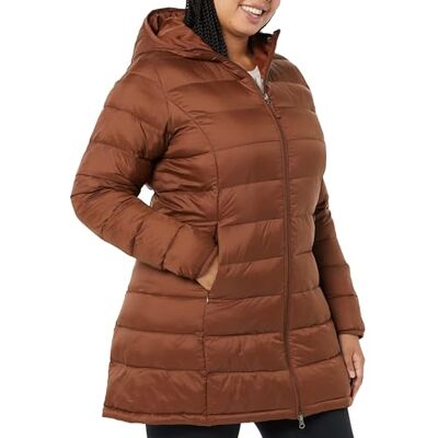 Amazon Damen Leichte, Wasserabweisende und Verstaubare Steppjacke mit Kapuze (Auch in Großen Größen Erhältlich), Dunkles Toffee Braun, M Amazon Damen Leichte, Wasserabweisende und Verstaubare Steppjacke mit Kapuze (Auch in Großen Größen Erhältlich), Dunkles Toffee Braun, M