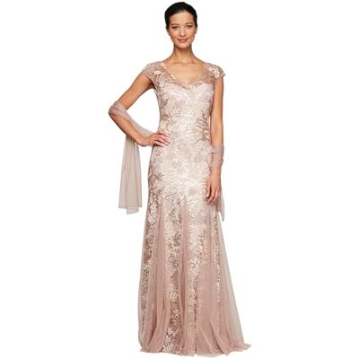 Alex Evenings Damen Langes Brautmutter mit Godet-Detail (Zierliche und Normale Größen) Kleid fr besondere Anlsse, Roségold, 44 Petite (2er Pack) Alex Evenings Damen Langes Brautmutter mit Godet-Detail (Zierliche und Normale Größen) Kleid fr besondere Anlsse, Roségold, 44 Petite (2er Pack)