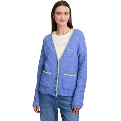 Cartoon Damen Strick-Cardigan mit V-Ausschnitt 34, Blue/Yellow Cartoon Damen Strick-Cardigan mit V-Ausschnitt 34, Blue/Yellow