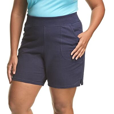 Hanes Just My Size Shorts aus Baumwolljersey, Damen-Shorts aus Baumwolle, ohne Etikett, 17,8 cm Innennaht, JMS, Navy, 54 Hanes Just My Size Shorts aus Baumwolljersey, Damen-Shorts aus Baumwolle, ohne Etikett, 17,8 cm Innennaht, JMS, Navy, 54