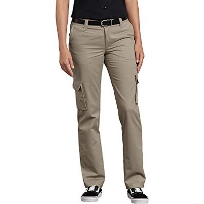 Dickies Damen Stretch-Cargohose mit Geradem Bein, Lockere Passform, P Arbeitshose, Desert Sand V1, 40 Dickies Damen Stretch-Cargohose mit Geradem Bein, Lockere Passform, P Arbeitshose, Desert Sand V1, 40