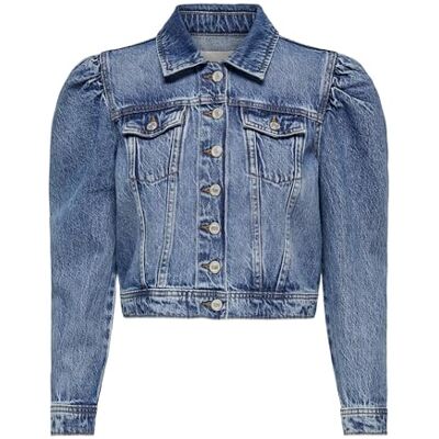 ONLY Damen Onlamanda Ls Puff DNM Jacket Azg Jacke, Blau, M ONLY Damen Onlamanda Ls Puff DNM Jacket Azg Jacke, Blau, M