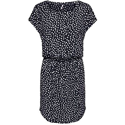 ONLY Damen Onlmay S/S Dress Noos Kleid, Night Sky/AOP:lea Flower, S EU ONLY Damen Onlmay S/S Dress Noos Kleid, Night Sky/AOP:lea Flower, S EU