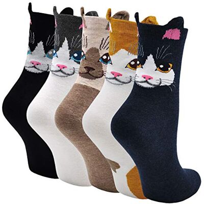 PUTUO Lustige Socken Damen Bunte Socken aus Baumwolle, Witzige Socken Damen Tier Socken Frauen Weihnachtssocken PUTUO Lustige Socken Damen Bunte Socken aus Baumwolle, Witzige Socken Damen Tier Socken Frauen Weihnachtssocken