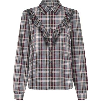 ONLY Onlevia Check L/S Frill Shirt WVN ONLY Onlevia Check L/S Frill Shirt WVN