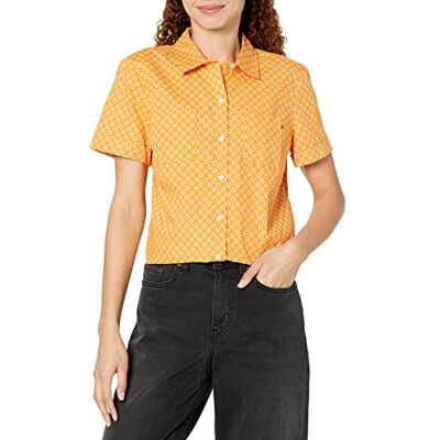 Tommy Hilfiger Damen 100% Baumwolle, Normale Passform, Kurzärmelig Hemd, Sonnenblumen, Mehrfarbig, X-Klein Tommy Hilfiger Damen 100% Baumwolle, Normale Passform, Kurzärmelig Hemd, Sonnenblumen, Mehrfarbig, X-Klein