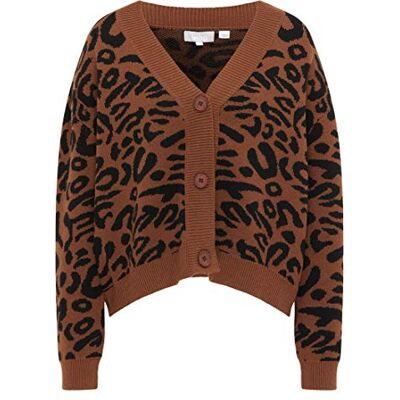 LEOMIA Women's Cardigan, Braun Schwarz, Medium/Large LEOMIA Women's Cardigan, Braun Schwarz, Medium/Large