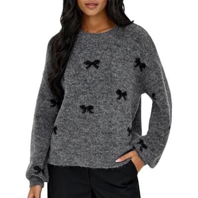 ONLY Onlbrunhilda Life Ls Bow O-Neck KNT ONLY Onlbrunhilda Life Ls Bow O-Neck KNT