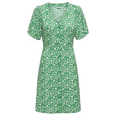 ONLY Damen Onlevida S/S Short Dress WVN Noos Kleid, Jelly Bean, Small ONLY Damen Onlevida S/S Short Dress WVN Noos Kleid, Jelly Bean, Small