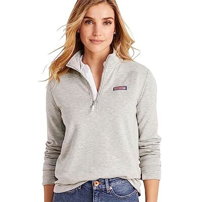 Vineyard Vines Damen Dreamcloth Relaxed Shep Shirt, Hellgrau meliert, Mittel Vineyard Vines Damen Dreamcloth Relaxed Shep Shirt, Hellgrau meliert, Mittel
