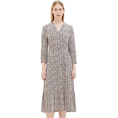 TOM TAILOR Damen Maxikleid mit Muster & Bindedetail TOM TAILOR Damen Maxikleid mit Muster & Bindedetail