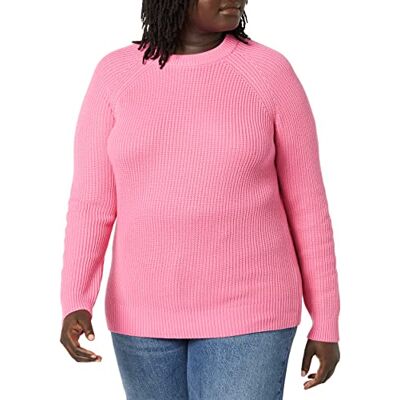Amazon Damen Gerippter Pullover mit Rundhalsausschnitt (in Übergröße erhältlich), Rosa, S Amazon Damen Gerippter Pullover mit Rundhalsausschnitt (in Übergröße erhältlich), Rosa, S