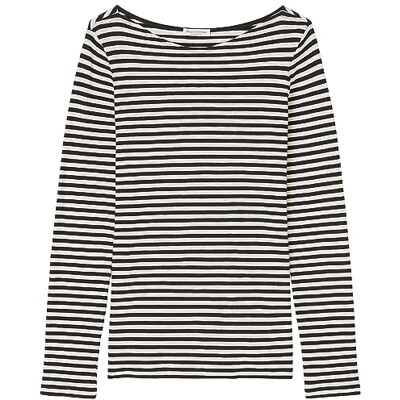 Marc O' Polo Marc OߴPolo Damen Langarmshirt mit U-Boot-Ausschnitt gestreift, Mehrfarbig (Black Multi 01), M Marc O' Polo Marc OߴPolo Damen Langarmshirt mit U-Boot-Ausschnitt gestreift, Mehrfarbig (Black Multi 01), M