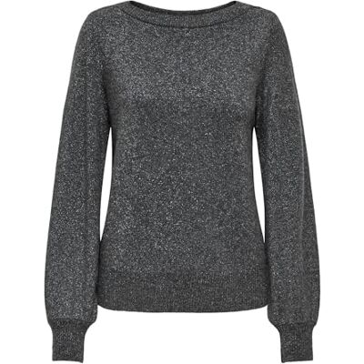 JDY Damen Strickpullover U-Boot-Ausschnitt Langarm Glitzer Gerippte Bündchen, Farben:Dunkelgrau, Größe:XS JDY Damen Strickpullover U-Boot-Ausschnitt Langarm Glitzer Gerippte Bündchen, Farben:Dunkelgrau, Größe:XS