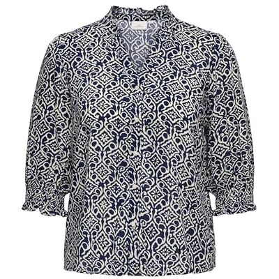 ONLY Carmakoma Damen Carraya 3/4 Shirt WVN Noos, Night Sky, 42 EU ONLY Carmakoma Damen Carraya 3/4 Shirt WVN Noos, Night Sky, 42 EU