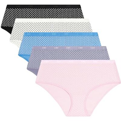 DIM Boxer Lot Les Pockets Baumwolle Farben & Muster Frau x5 DIM Boxer Lot Les Pockets Baumwolle Farben & Muster Frau x5