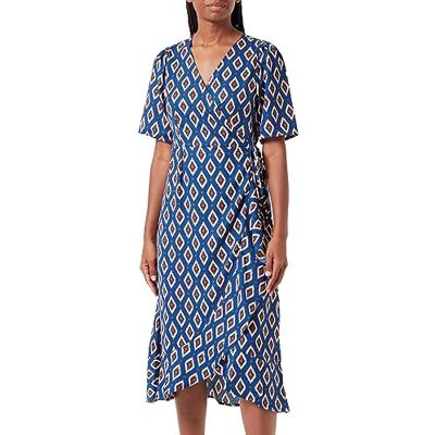 ONLY Damen Onlleah S/S Wrap Midi Dress Ex Ptm, Surf The Web/Aop:graphic Glam, L ONLY Damen Onlleah S/S Wrap Midi Dress Ex Ptm, Surf The Web/Aop:graphic Glam, L