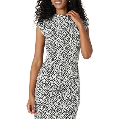 Amazon Damen Figurbetontes Top aus mattem Jersey mit verlängerten Ärmeln und Raffung (Rock separat erhältlich), Schwarz Elfenbein Geometrisch, XL Amazon Damen Figurbetontes Top aus mattem Jersey mit verlängerten Ärmeln und Raffung (Rock separat erhältlich), Schwarz Elfenbein Geometrisch, XL