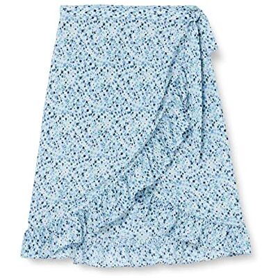 VERO MODA Curve Damen Vmemma Henna H/W Wrap Blk Skirt Wv Cur Rock, Skyway/AOP:Caro Flower, 44 Große Größen EU VERO MODA Curve Damen Vmemma Henna H/W Wrap Blk Skirt Wv Cur Rock, Skyway/AOP:Caro Flower, 44 Große Größen EU