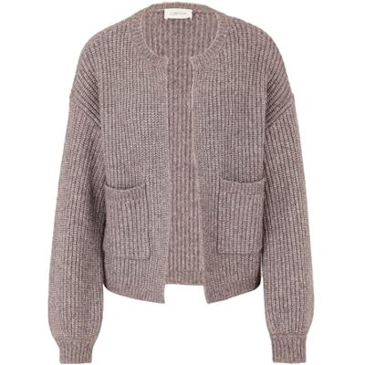 Cartoon Damen Strick-Cardigan mit Taschen 40, Dark Aubergine Cartoon Damen Strick-Cardigan mit Taschen 40, Dark Aubergine