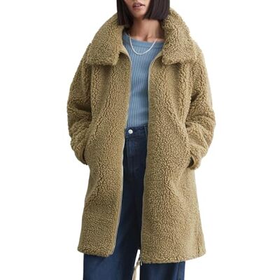Marc O' Polo Denim Damen Mantel Teddymantel kuschelig, Braun (Soft Brown), L Marc O' Polo Denim Damen Mantel Teddymantel kuschelig, Braun (Soft Brown), L