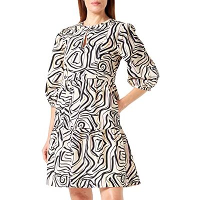 Comma Damen 60.2.62.20.200.2132126 Kleid, 44A4 beige pink schwarz, 40 Comma Damen 60.2.62.20.200.2132126 Kleid, 44A4 beige pink schwarz, 40