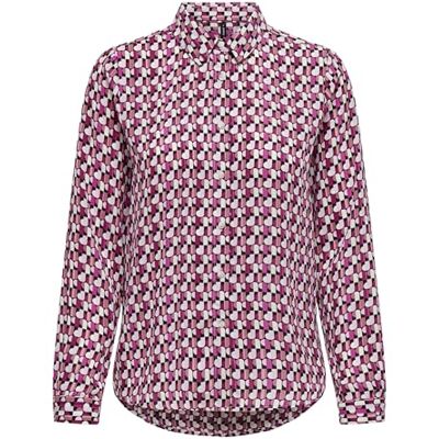ONLY Damen Onlalma Life Poly L/S Shirt Bluse, Magenta Purple/AOP:584 Posh, 40 ONLY Damen Onlalma Life Poly L/S Shirt Bluse, Magenta Purple/AOP:584 Posh, 40