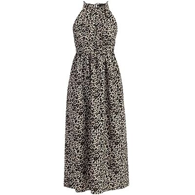 NALLY Damen Maxikleid mit Leoprint 19226418-NA02, BEIGE Leo, XL NALLY Damen Maxikleid mit Leoprint 19226418-NA02, BEIGE Leo, XL