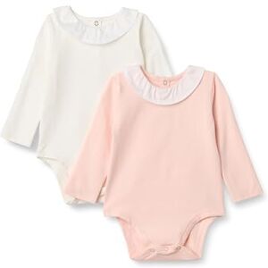 Amazon x Sofia Grainge Baby Mädchen Langärmeliger Bodysuit mit Rüschenkragen, 2er-Pack, Elfenbein/Hellrosa, 3-6 Monate Amazon x Sofia Grainge Baby Mädchen Langärmeliger Bodysuit mit Rüschenkragen, 2er-Pack, Elfenbein/Hellrosa, 3-6 Monate