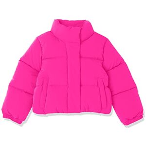 Amazon Mädchen Cropped-Pufferjacke mit durchgehendem Reißverschluss (gesteppt matt oder Sherpa-Fleece), Neonrosa, XL Amazon Mädchen Cropped-Pufferjacke mit durchgehendem Reißverschluss (gesteppt matt oder Sherpa-Fleece), Neonrosa, XL