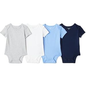 Amazon Baby Jungen Baby Unisex 8er-Pack Kurzarm-Bodys, Blau/Hellgrau meliert, Neugeborene Amazon Baby Jungen Baby Unisex 8er-Pack Kurzarm-Bodys, Blau/Hellgrau meliert, Neugeborene