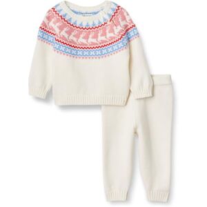 Amazon x Sofia Grainge Baby Jungen Pullover-Set, Elfenbein Zartrosa Malerisches Fair-Isle-Muster, 12 Monate Amazon x Sofia Grainge Baby Jungen Pullover-Set, Elfenbein Zartrosa Malerisches Fair-Isle-Muster, 12 Monate