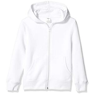 Amazon Jungen Fleece-Kapuzenpullover mit Reißverschluss, Weiß, 6-7 Jahre Amazon Jungen Fleece-Kapuzenpullover mit Reißverschluss, Weiß, 6-7 Jahre